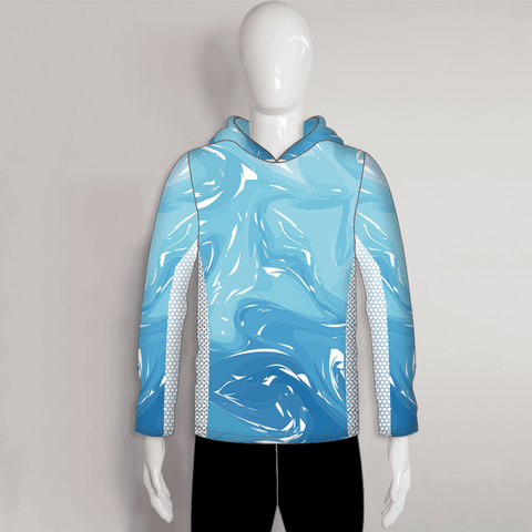 FHX010 Abstract Blue Water Custom Sublimated Fishing Sun Hoodies - YoungSpeeds