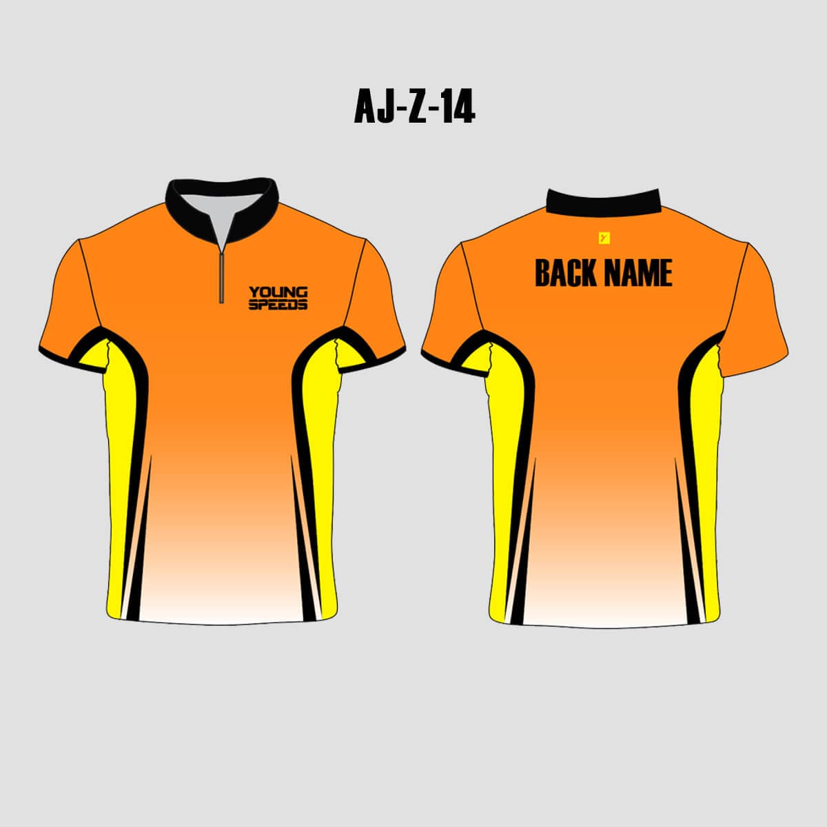 AJZ14 Orange Yellow Custom Archery Team Jerseys | YoungSpeeds 1/4 Zip
