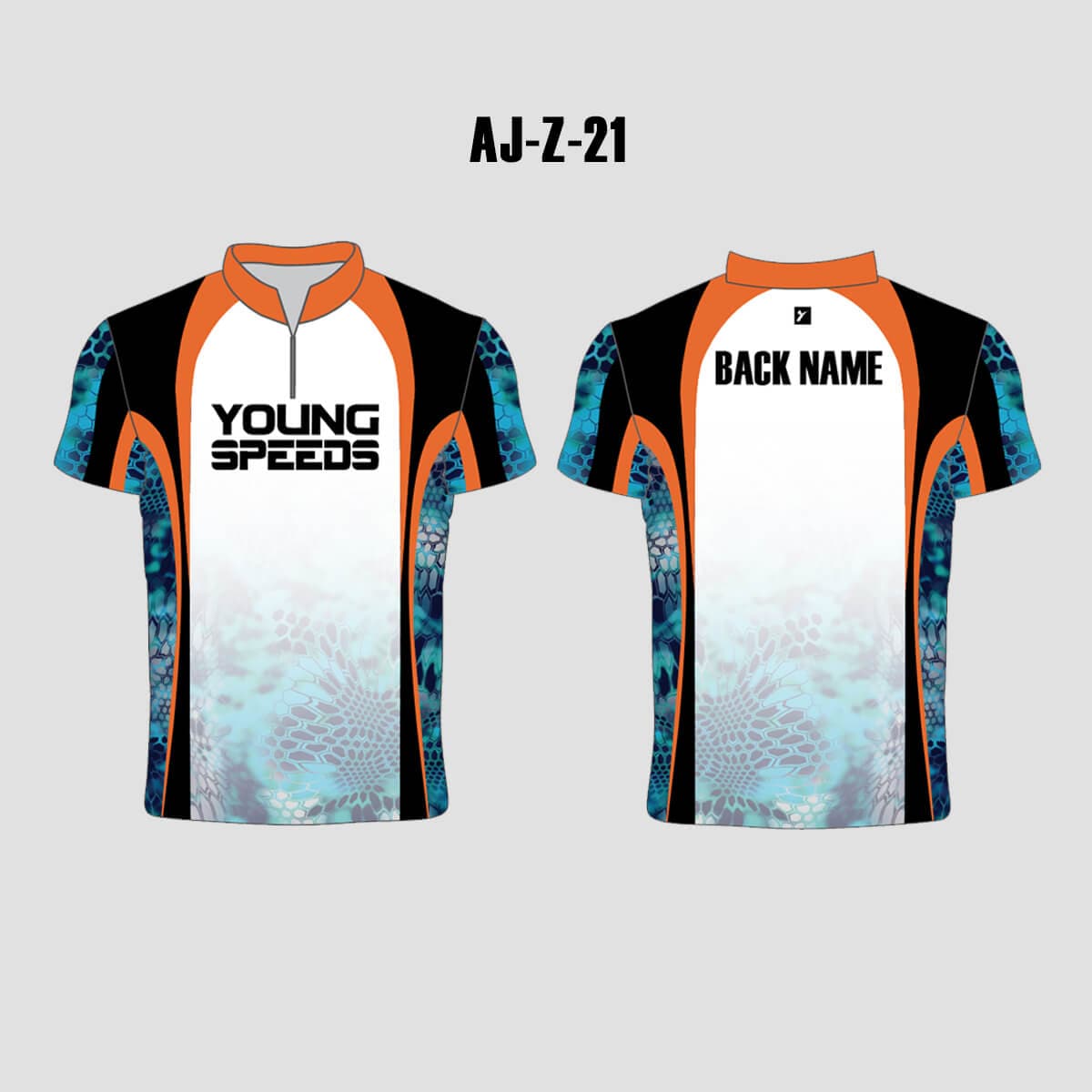 AJZ32 Grey Black Custom Archery Jerseys | YoungSpeeds Polo Button