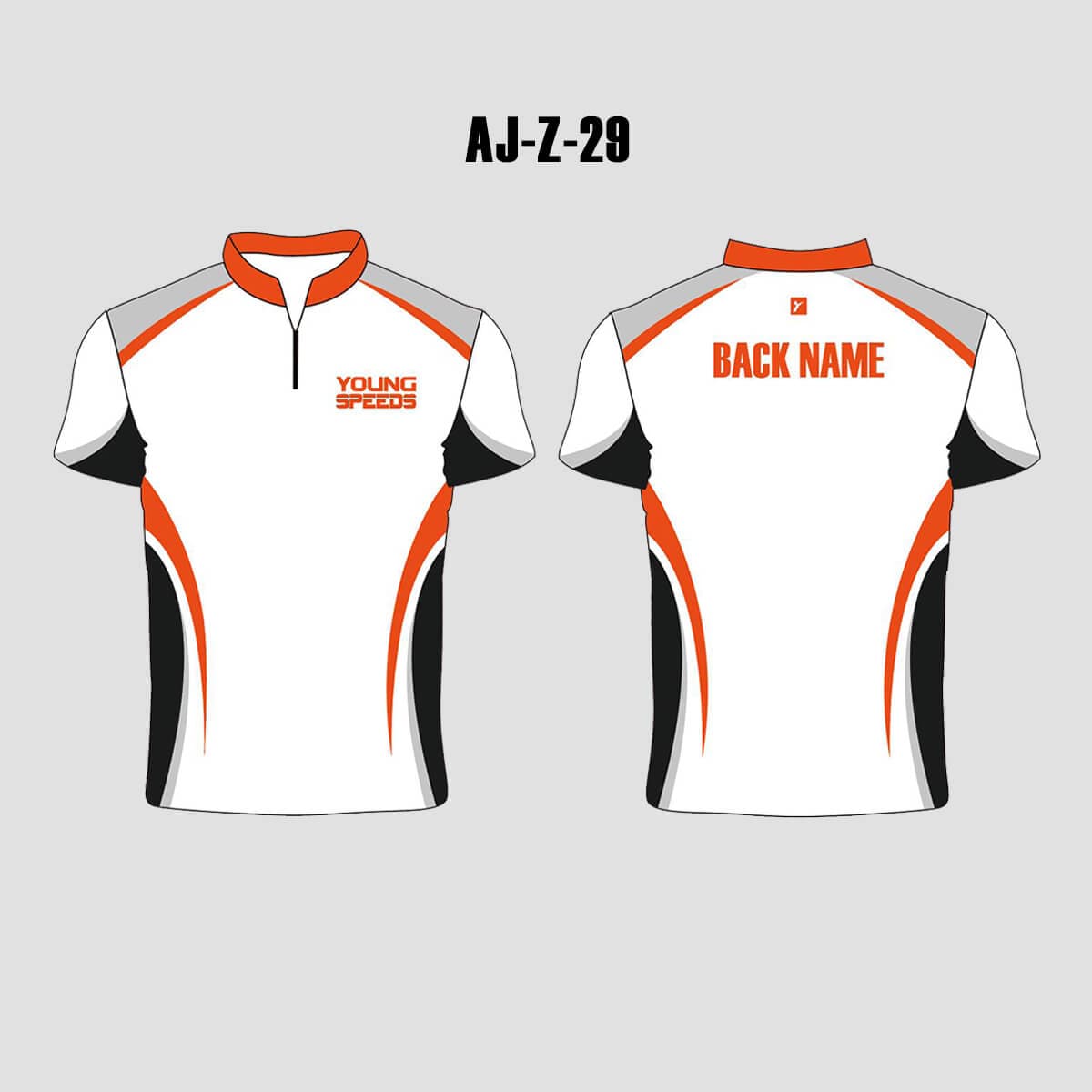 AJZ14 Orange Yellow Custom Archery Team Jerseys | YoungSpeeds 1/4 Zip