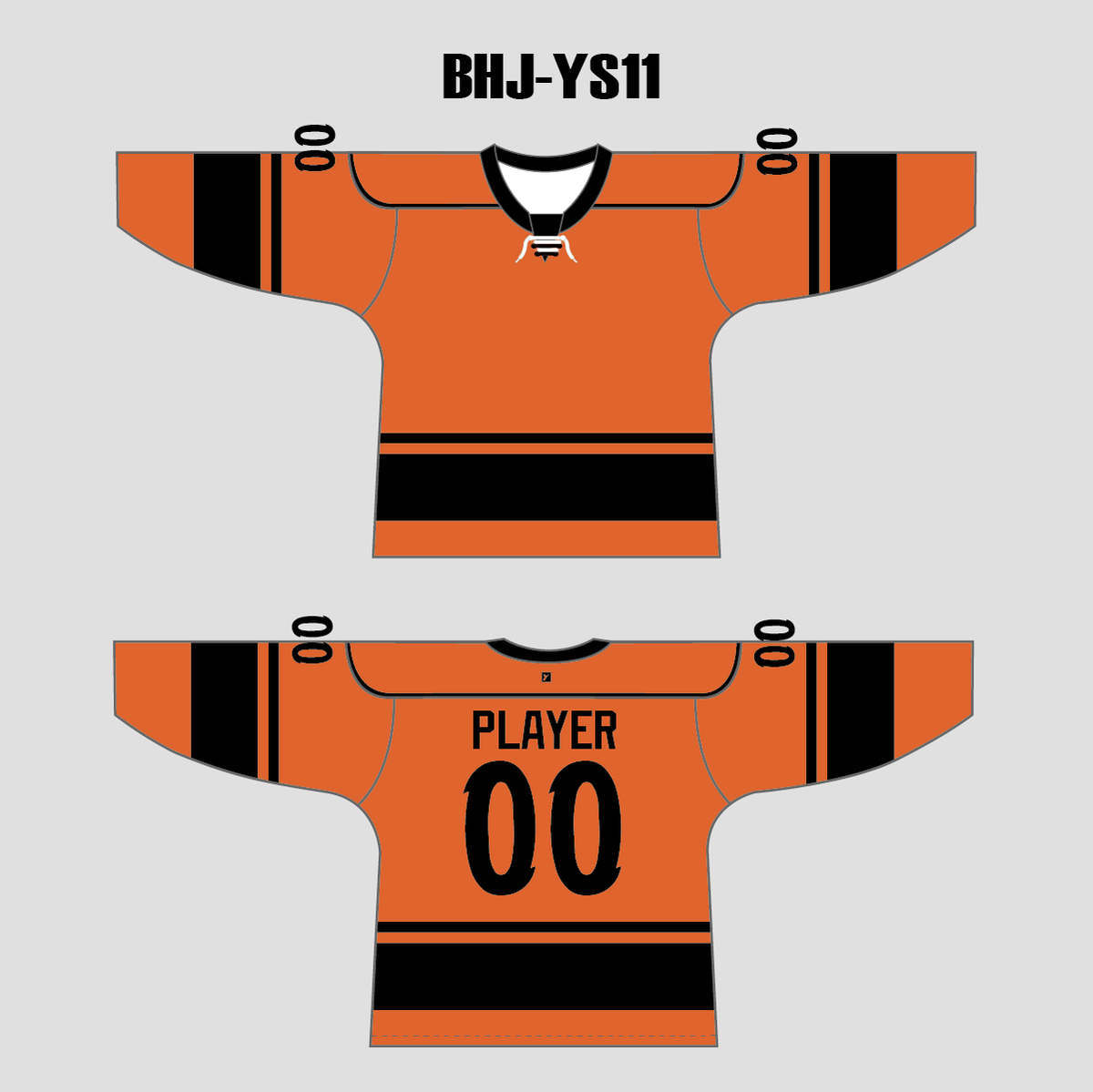 Custom Hockey Jersey Dark Gray Orange-Black