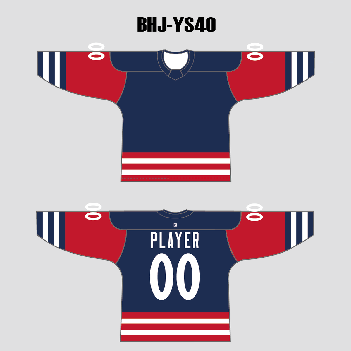 Grey/Red/Black Custom Ice Roller Blank Hockey Jerseys | YoungSpeeds