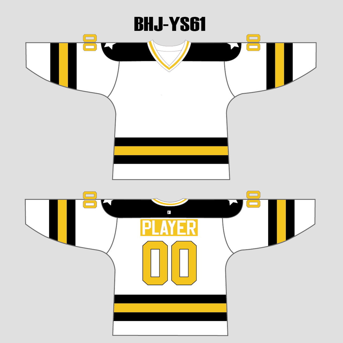 White/Black Ice Roller Hockey Jerseys Custom Design