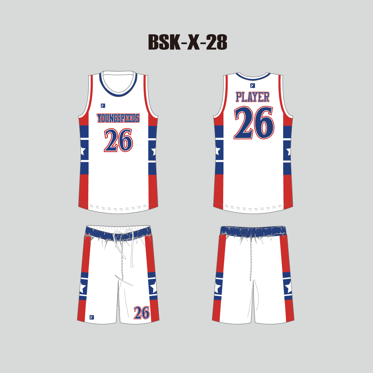 red and blue jersey design