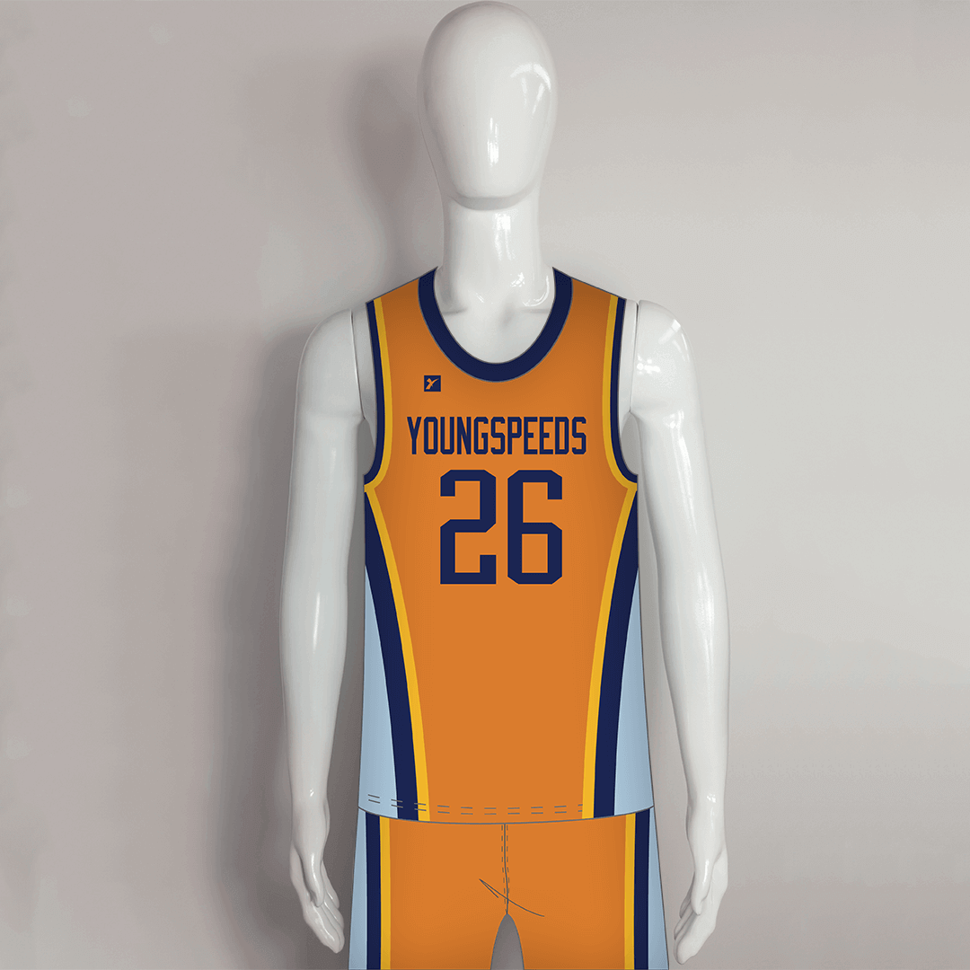 design blue yellow basketball jersey
