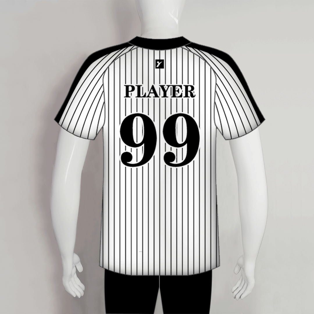 White Stripe Black Custom Full Button Baseball Jerseys | YoungSpeeds
