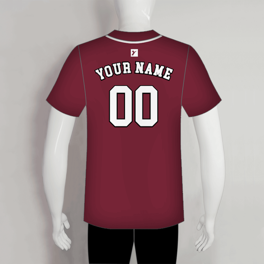 Unisex Full Button Plain Maroon Custom Baseball Jerseys | YoungSpeeds