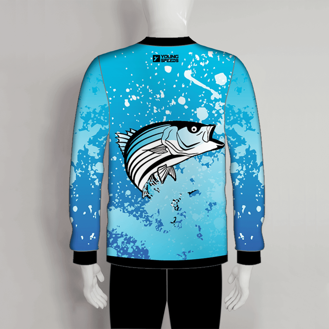 Sublimated Custom Catfish Striped Bass Fishing Shirts Crew Neck | YoungSpeeds 1/4 Zip