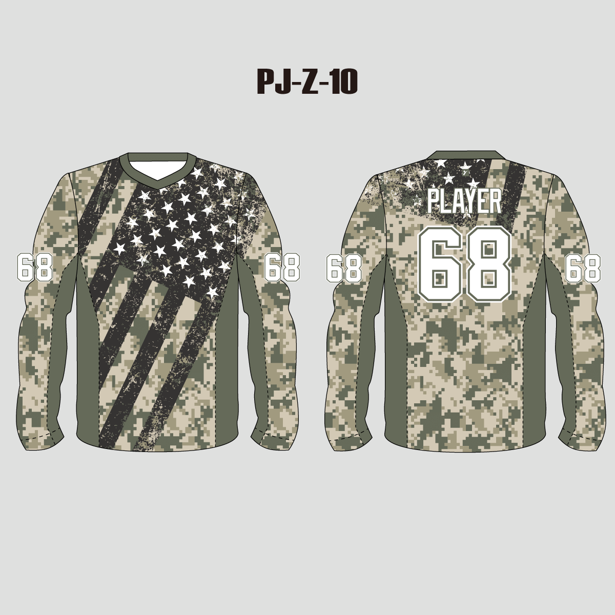 Z10 American Flag Green Camo Custom Paintball Jerseys | YoungSpeeds