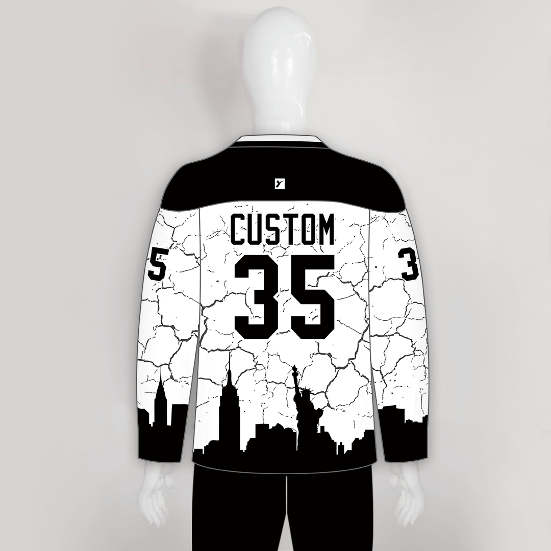  Custom Hockey City Night Skyline Baseball Jerseys