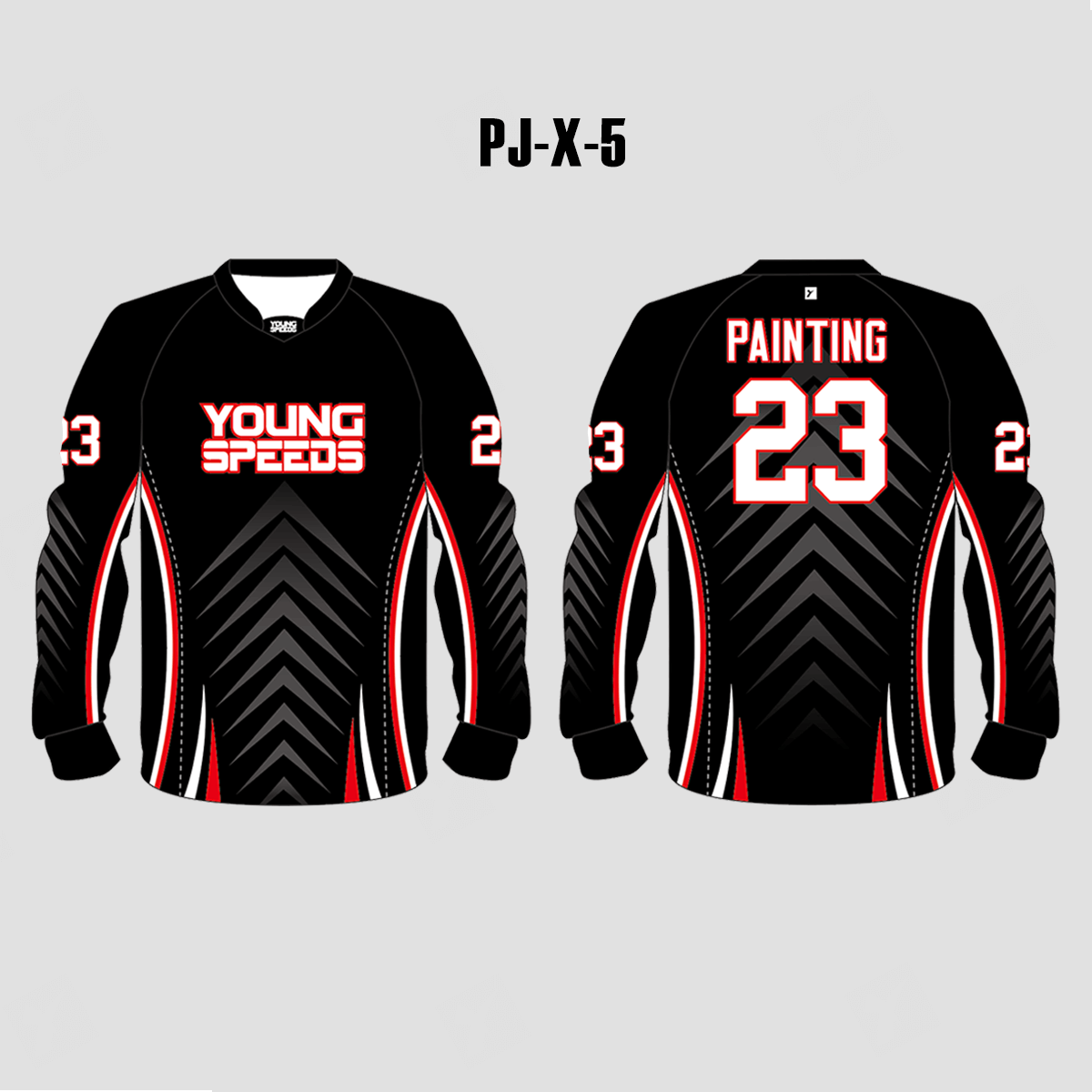 AJZ31 Black Red Custom Archery Jerseys | YoungSpeeds Polo Button