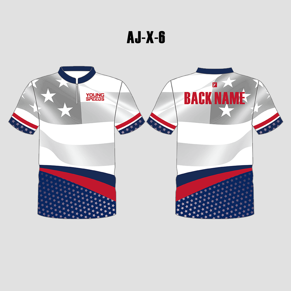 Patriotic Custom Sublimation Long Sleeve Archery Jersey | YoungSpeeds 1/4 Zip