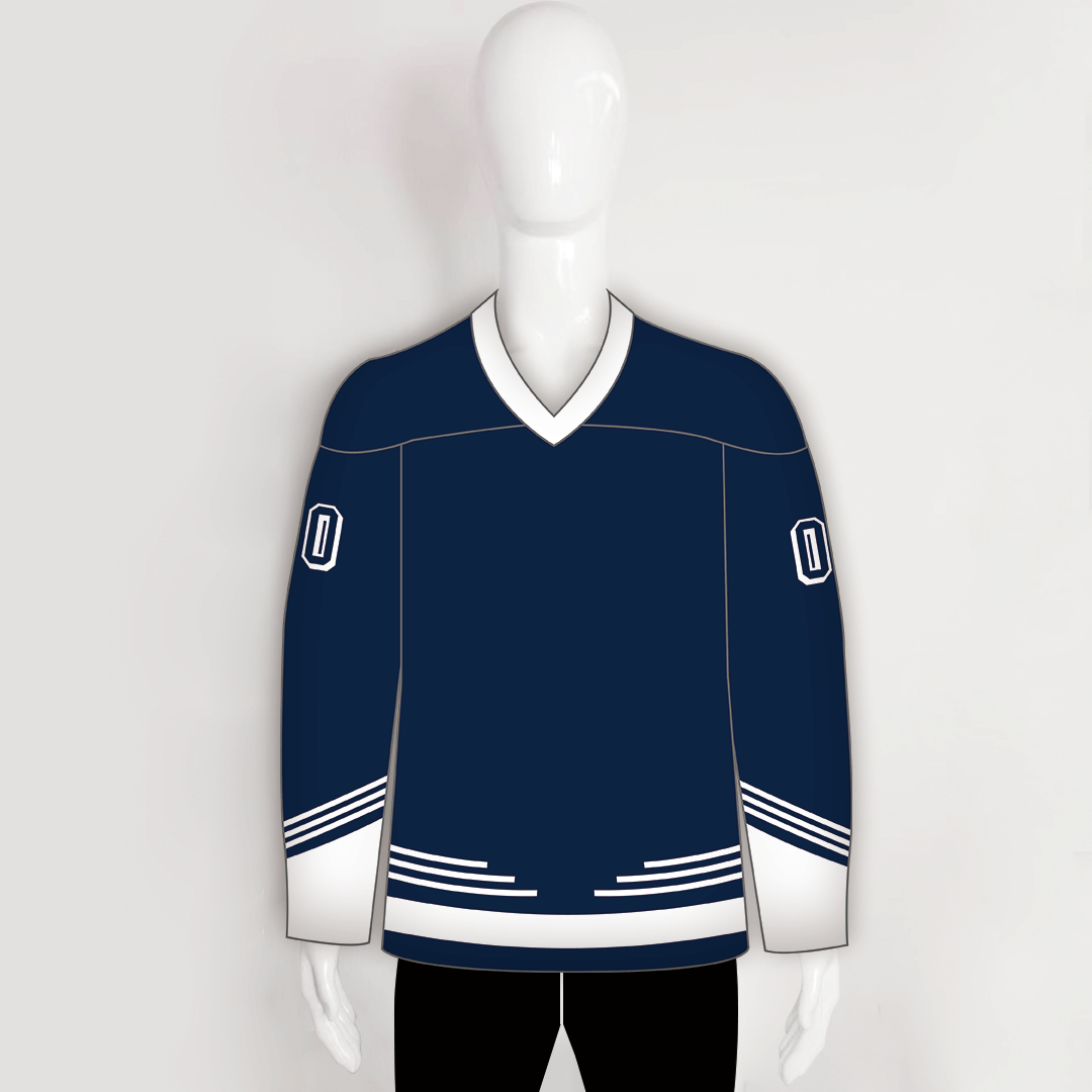 Navy/White Custom Sublimated Blank Team Hockey Jerseys
