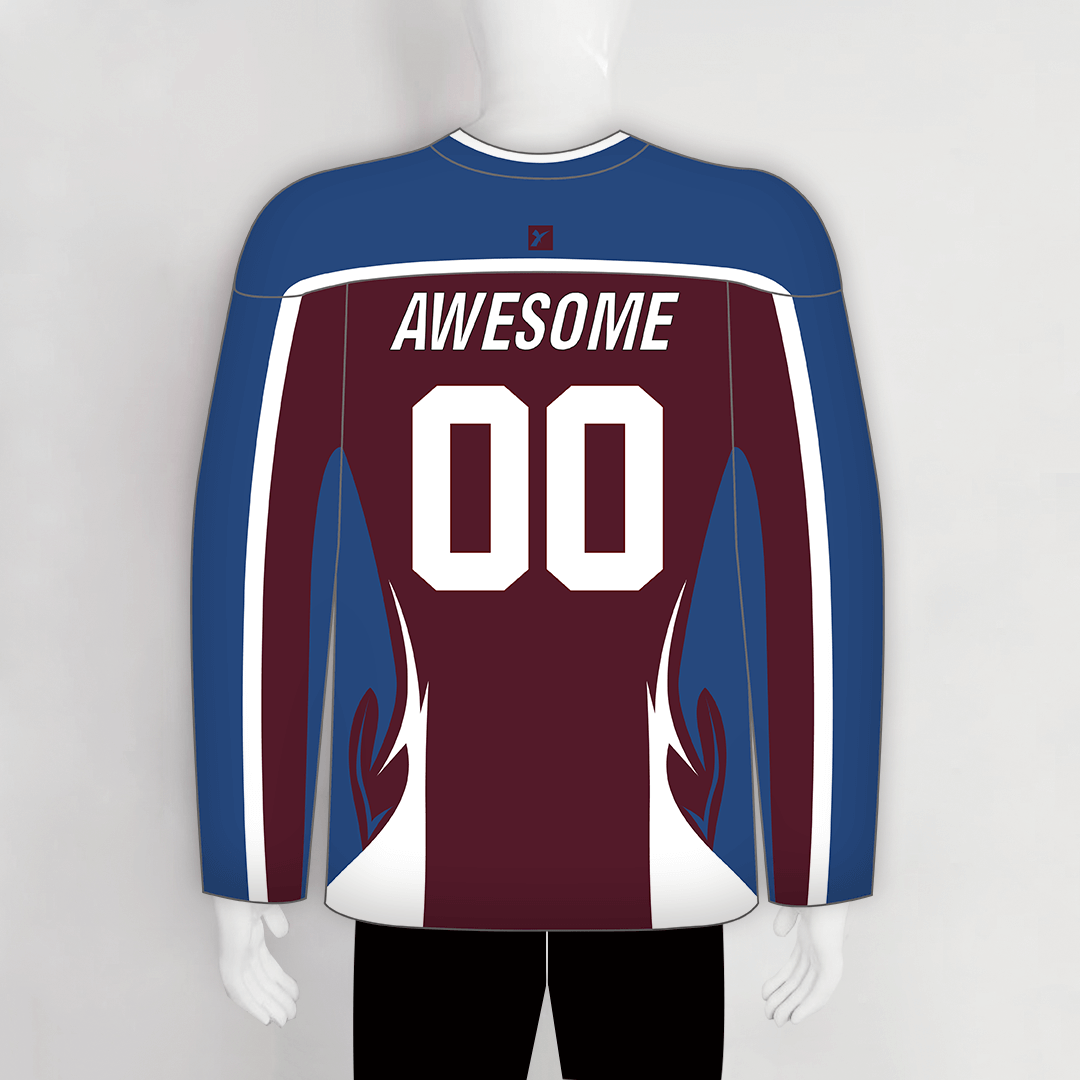 Maroon/Gold Custom Ice Roller Hockey Jerseys Design | YoungSpeeds