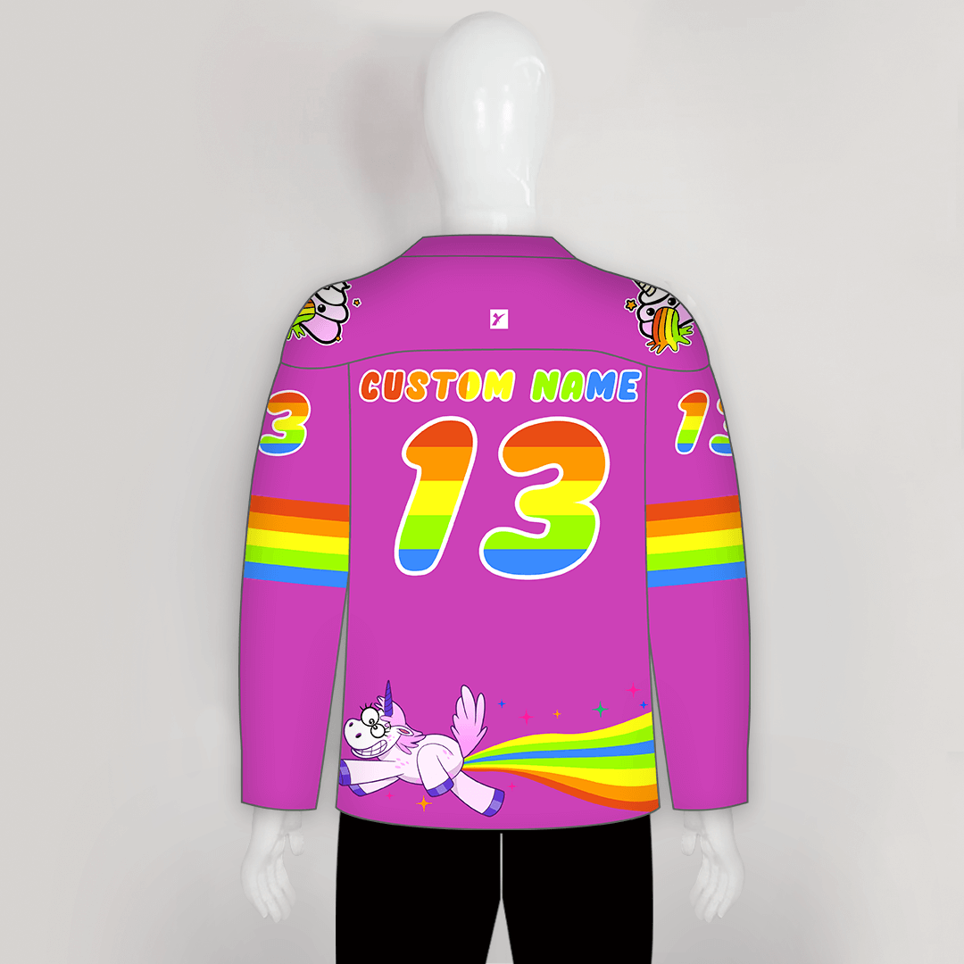 Angry Unicorn with Hockey Stick Custom Hockey Jerseys | YoungSpeeds Y4