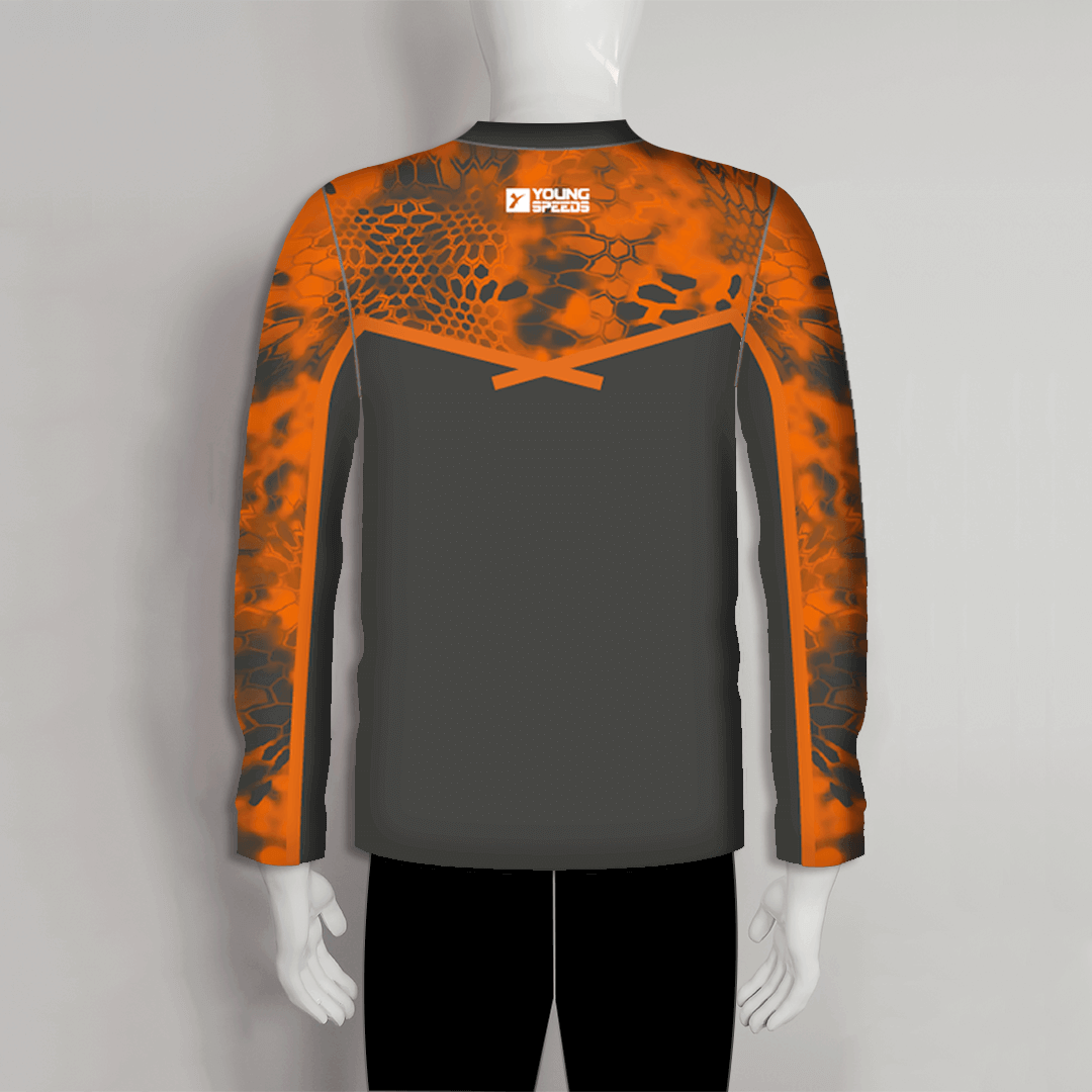 Orange Black Performance Custom Fishing Shirts | YoungSpeeds 1/4 Zip