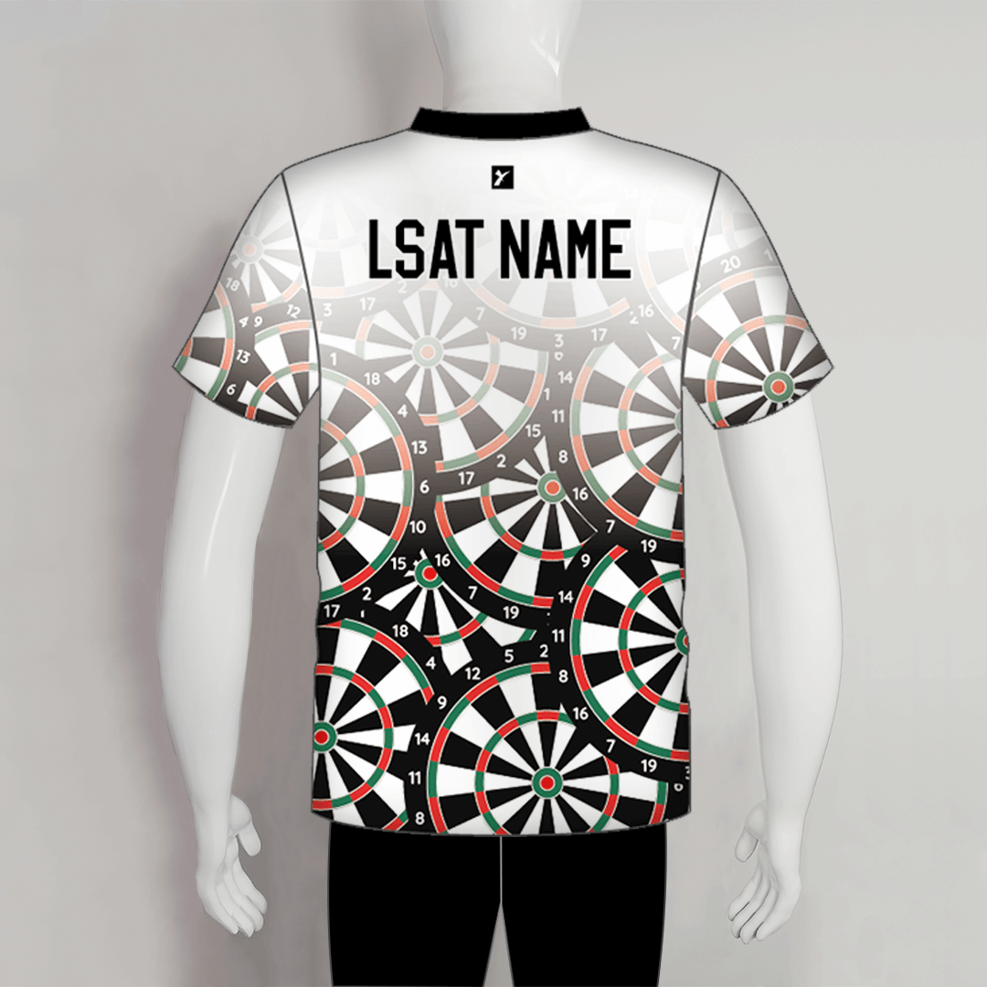 Seamless Dartboard Pattern Dart Jerseys Custom Made | YoungSpeeds Banded Zip