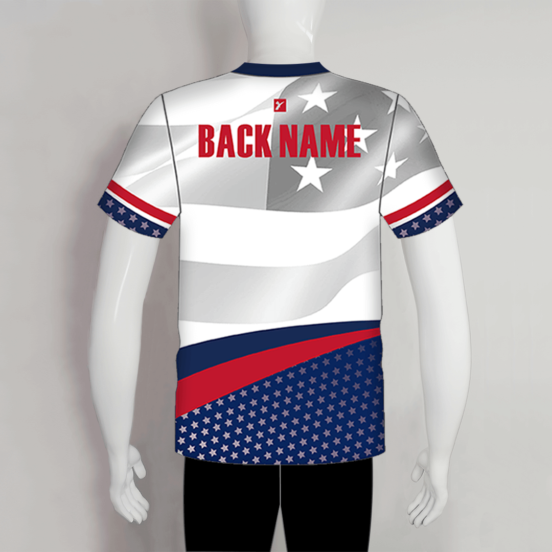 Patriotic Custom Sublimation Long Sleeve Archery Jersey | YoungSpeeds 1/4 Zip