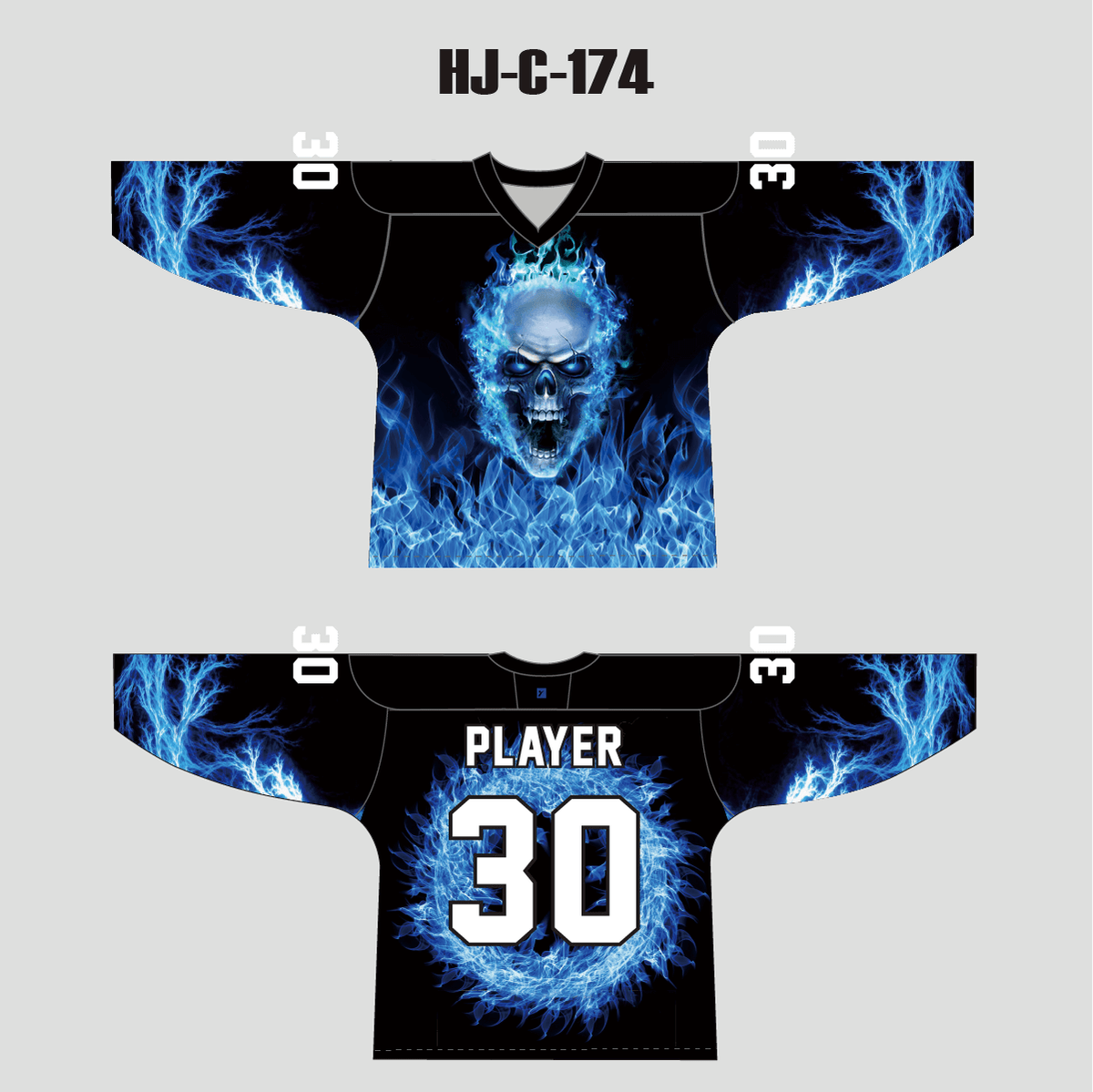 Fire Skull Head Custom Sublimated Hockey Jerseys | YoungSpeeds XL