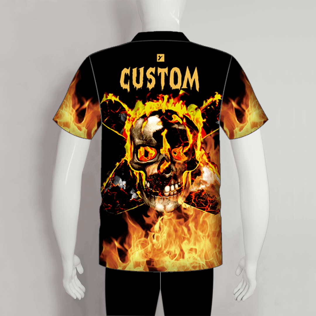 Fire Skull Head Custom Sublimated Hockey Jerseys