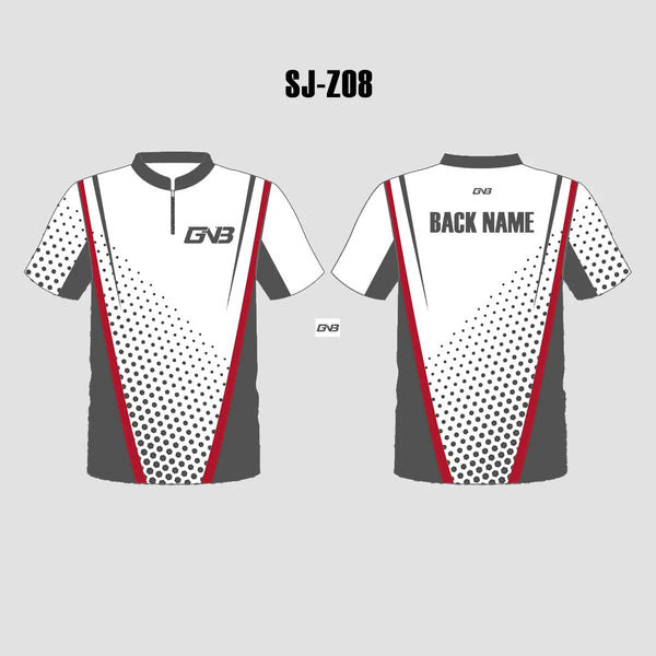 SJZ08 White Grey Halftones Custom Competitive Shooting Jerseys
