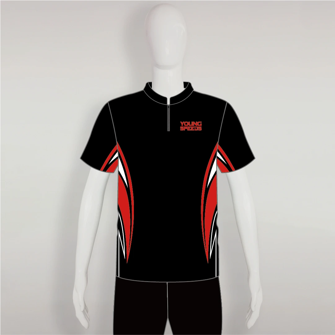AJZ44 Black Red White Custom Archery Shooter Jerseys