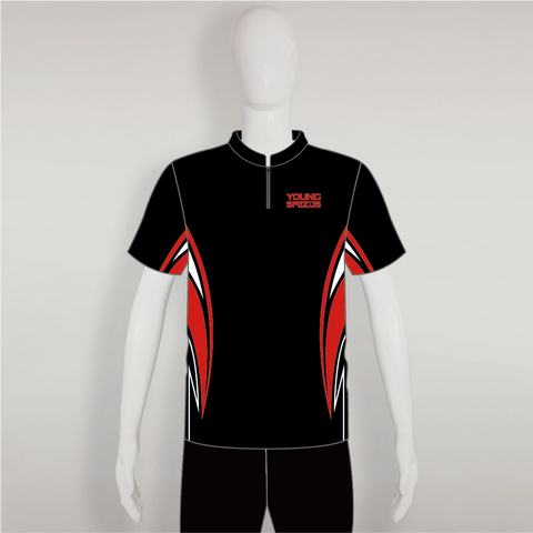 AJZ44 Black Red White Custom Archery Shooter Jerseys