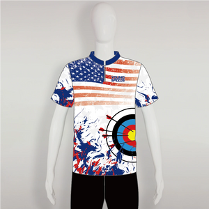 AJZ46 USA Flag Target Graphic Custom Archery Shooter Jerseys