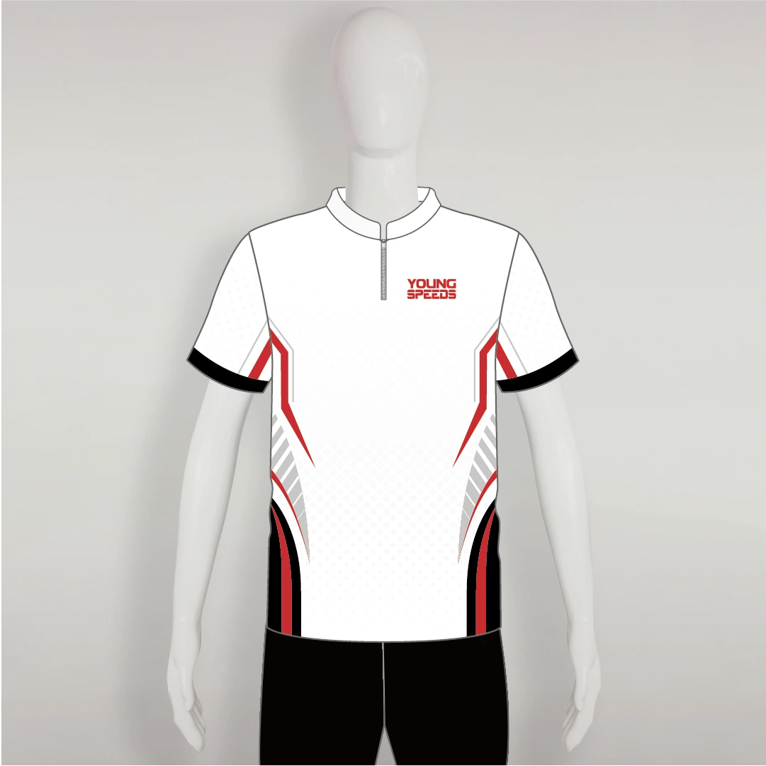 AJZ45 White Black Red Custom Archery Shooter Jerseys