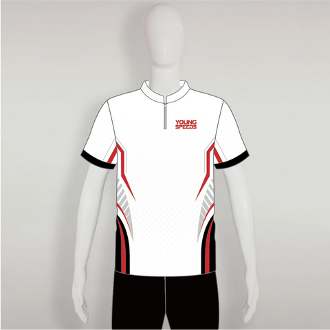 AJZ45 White Black Red Custom Archery Shooter Jerseys