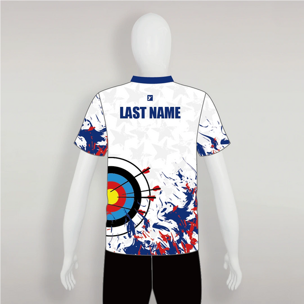 AJZ46 USA Flag Target Graphic Custom Archery Shooter Jerseys