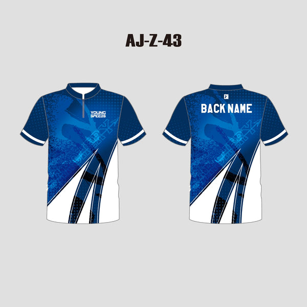 AJZ43 Archer Themed Blue Custom Archery Shooter Jerseys