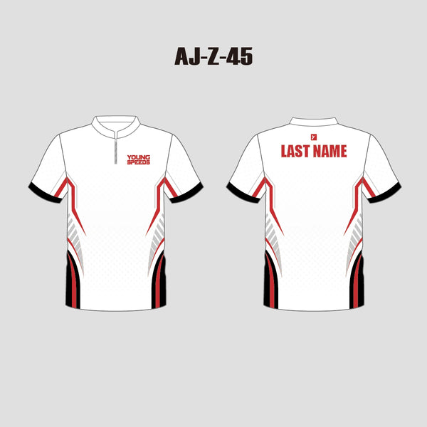 AJZ45 White Black Red Custom Archery Shooter Jerseys