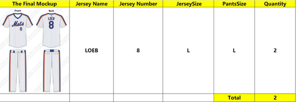 Nick Loeb Baseball Jersey Samples