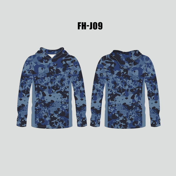FHJ09 Navy Abstract Camouflage Custom UPF Fishing Hoodies - YoungSpeeds