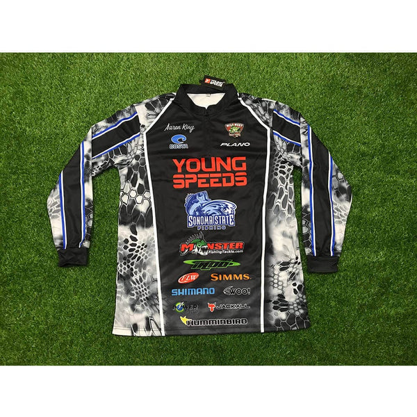 FJQ1 Black Sublimated Personalized 1/4 Zip Fishing Jerseys - YoungSpeeds