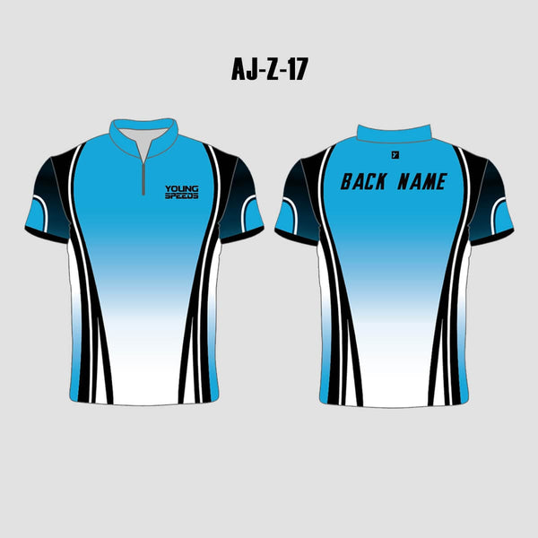 AJZ17 Blue/Black/White Custom Archery Jerseys - YoungSpeeds