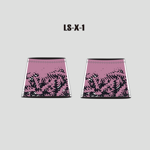 X1 Pink Black Sublimated Custom Lacrosse Skirts - YoungSpeeds