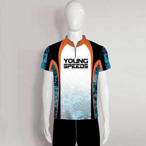 AJZ21 Orange Black White Performance Custom Archery Jerseys - YoungSpeeds