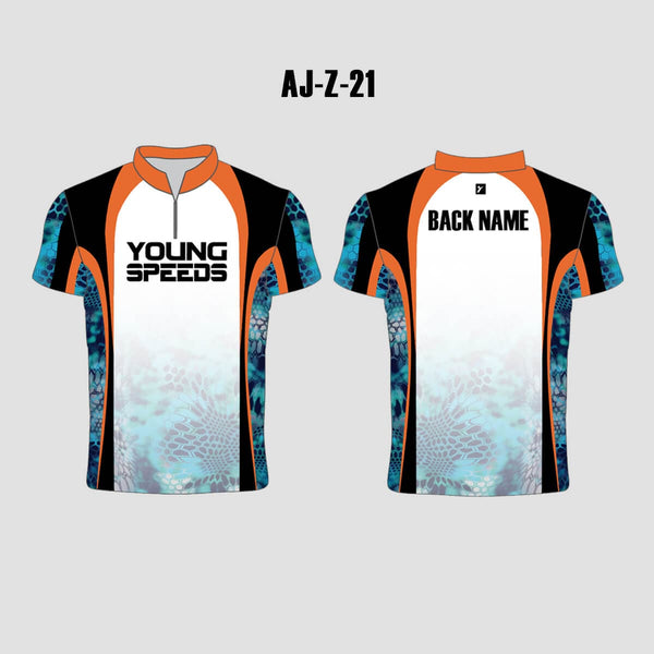 AJZ21 Orange Black White Performance Custom Archery Jerseys - YoungSpeeds