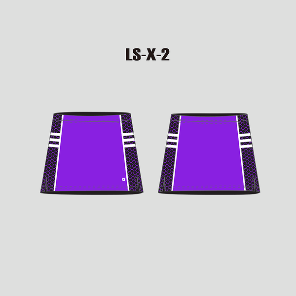 X2 Purple Black Sublimated Custom Women's Lacrosse Skirts - YoungSpeeds