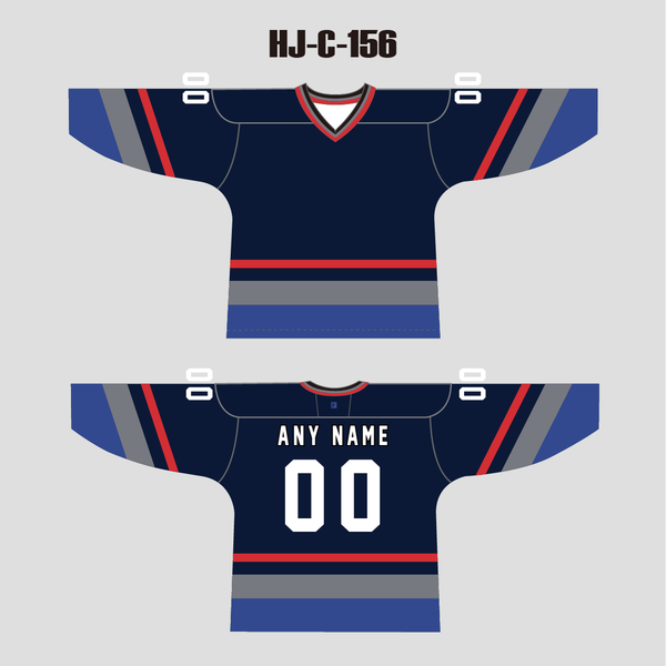 HJC156 Navy Sublimated Custom Blank Hockey Jerseys - YoungSpeeds