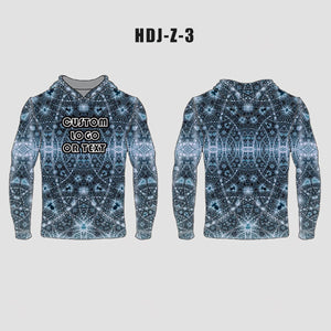 Abstract White Blue Glow Custom EDM Rave Hoodie - YoungSpeeds