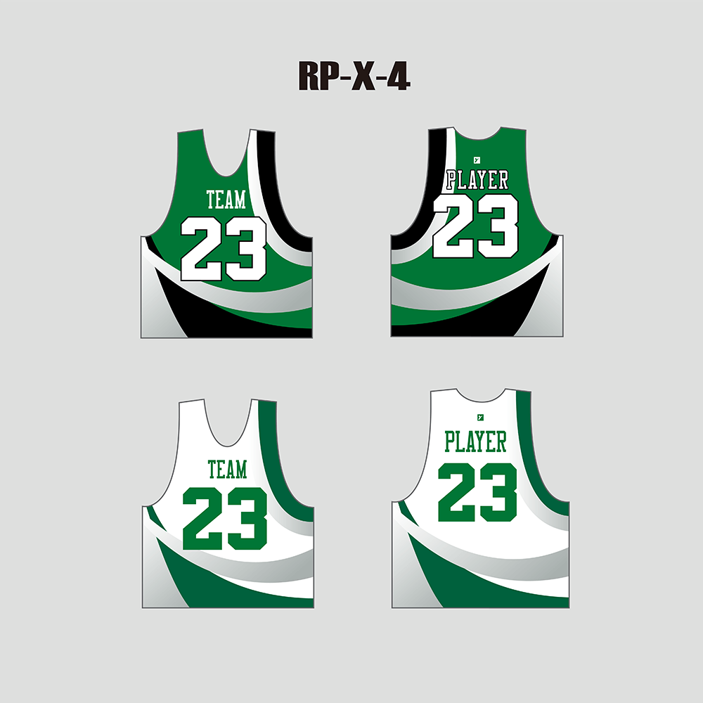 X4 White Green Custom Men's and Youth Lacrosse Reversible Pinnies - YoungSpeeds