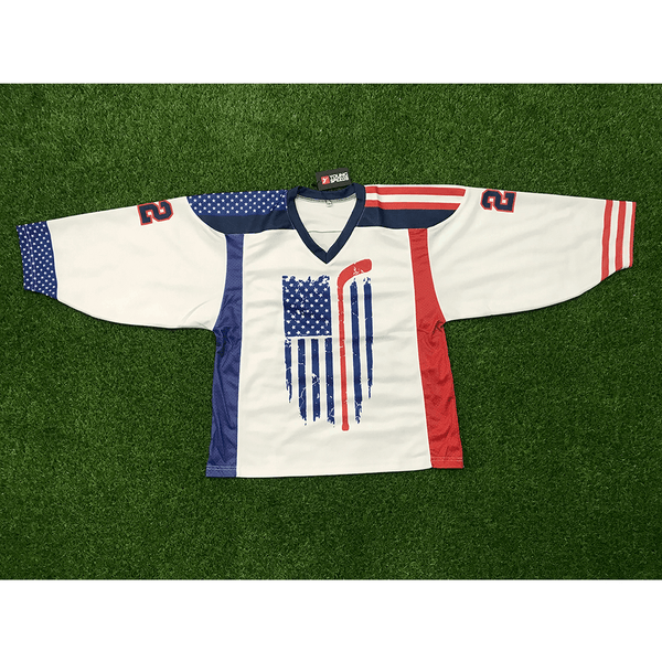 HJC167 Patriotic White Sublimated Custom Made Hockey Jerseys - YoungSpeeds