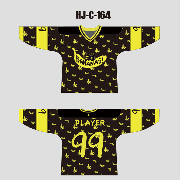 HJC165 Go Bananas Sublimated Custom Made Hockey Jerseys - YoungSpeeds