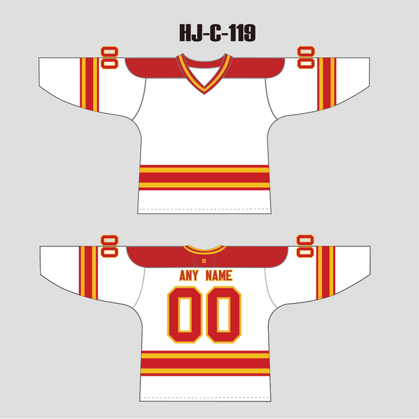 HJC119 Calgary Flames 1989 Home Blank Custom Vintage Ice Hockey Jerseys - YoungSpeeds