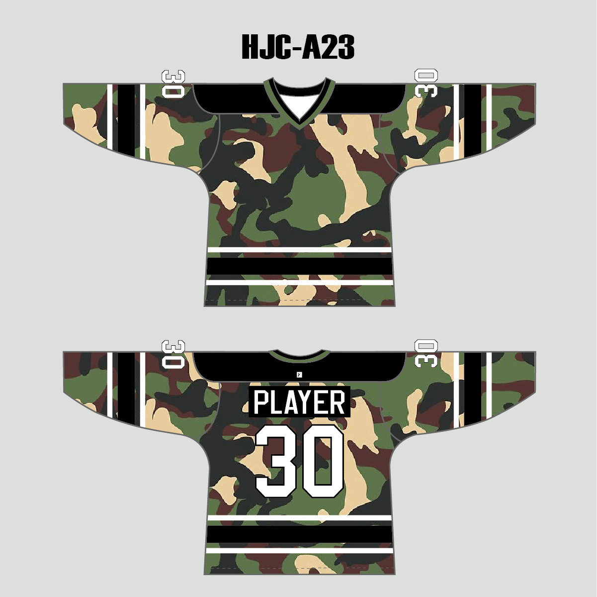Woodland Army Camo Custom Made Hockey Jerseys - YoungSpeeds