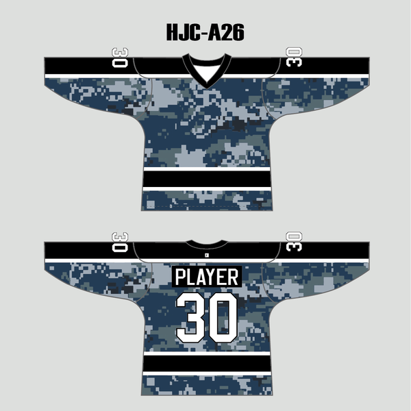 Navy Digital Camouflage Custom Made Hockey Jerseys - YoungSpeeds