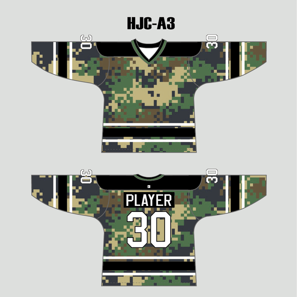 Urban Military Green Digital Camo Custom Made Hockey Jerseys - YoungSpeeds